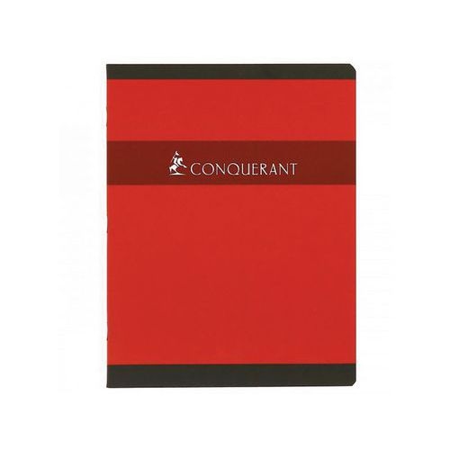 CONQUERANT Cahier de Devoirs 17x22cm Grands Carreaux Seyès 48 Pages Agrafées Couverture Carte Coloris Assortis - Image principale