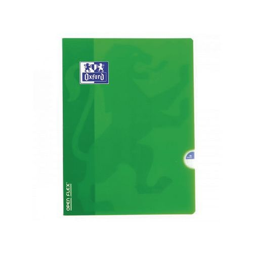 OXFORD Cahier OpenFlex 24x32 Grands Carreaux Seyès 96 Pages Agrafées Couverture Polypro Vert - Image principale