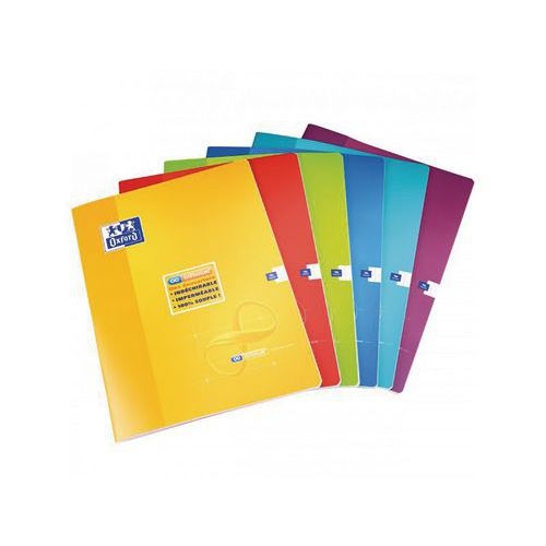 OXFORD Cahier Infinium 24x32cm Grands Carreaux Seyès 96 Pages Agrafées Couverture Synthétique Coloris Assortis - Image principale