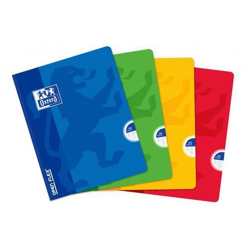 OXFORD Cahier OpenFlex 17x22cm Grands Carreaux Seyès 192 Pages Brochées Couverture Polypro Coloris Assortis - Image principale