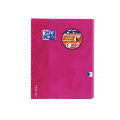 OXFORD Cahier OpenFlex 24x32cm Grands Carreaux Seyès 100 Pages Reliure Intégrale Couverture Polypro Coloris As - Image principale