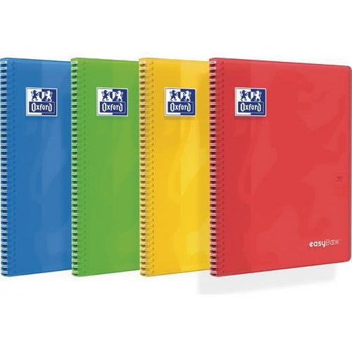 OXFORD Cahier EasyBook 24x32cm Grands Carreaux Seyès 160 Pages Reliure Intégrale Couverture Polypro Coloris As - Image principale