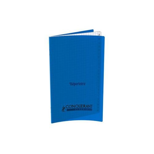 CONQUERANT Classique Répertoire 11x17cm Grands Carreaux Seyès 96 Pages Agrafées Couverture Polypro Bleu - Image principale