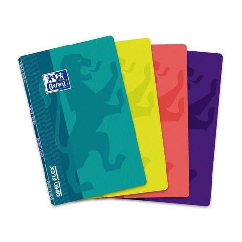 OXFORD Carnet OpenFlex 9x14cm Petits Carreaux 5mm 96 Pages Agrafées Couverture Polypro Coloris Assortis - Image principale