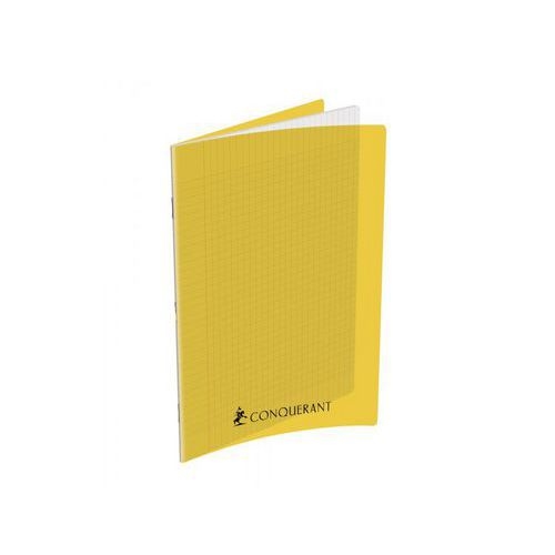 CONQUERANT Cahier A4 Grands Carreaux Seyès 192 Pages Agrafées Couverture Polypro Jaune - Image principale