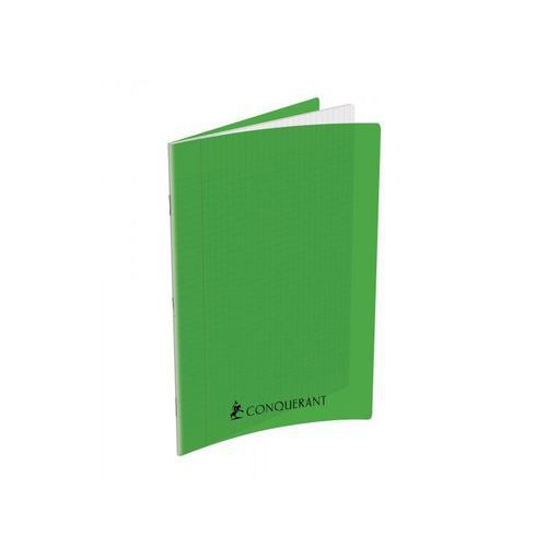 CONQUERANT Cahier A4 Grands Carreaux Seyès 192 Pages Agrafées Couverture Polypro Vert - Image principale