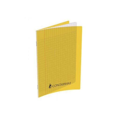 CONQUERANT Cahier Classique 17x22cm Grands Carreaux Seyès 192 Pages Agrafées Couverture Polypro Jaune - Image principale