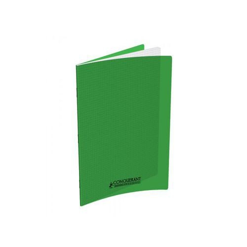 CONQUERANT Cahier Classique A4 Petits Carreaux 5mm 96 Pages Agrafées Couverture Polypro Vert - Image principale