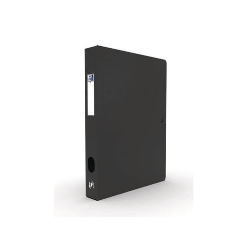OXFORD Boîte Capacité Standard Memphis 24x32cm Dos 40mm avec Bouton Pression Couverture Polypro Noir - Image principale