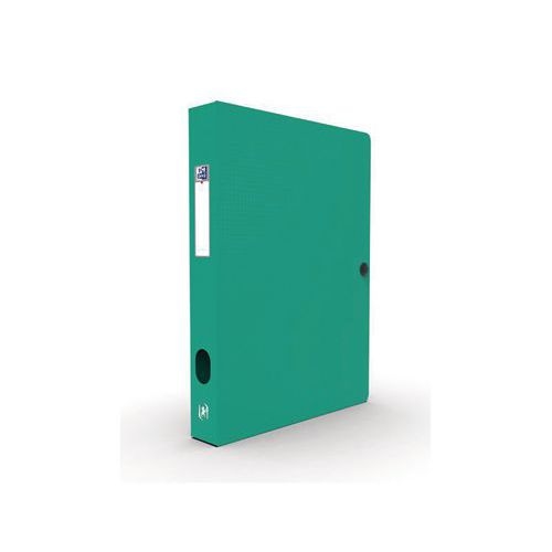 OXFORD Boîte Capacité Standard Memphis 24x32cm Dos 40mm avec Bouton Pression Couverture Polypro Vert - Image principale