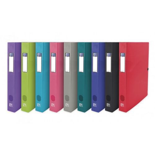 OXFORD Boîte Capacité Standard Osmose 24x32 Dos 40mm avec Bouton Pression Couverture Polypro Coloris Assortis - Image principale