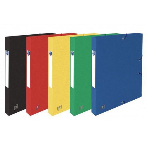 OXFORD Boite Capacité Standard Top File+ 24x32cm Dos 25mm avec Elastique Couverture Carte Coloris Assortis - Image principale