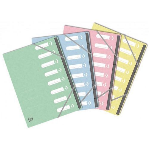 TRIEUR OXFORD TOP FILE+ A4 AGRAFE 8 POSITIONS ASSORTIS PASTEL - Image principale