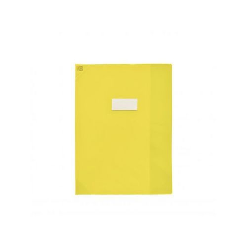 OXFORD Protège-Cahier Strong Line 24x32cm avec Rabat Marque-Page PVC Translucide 15/100ème Jaune - Image principale