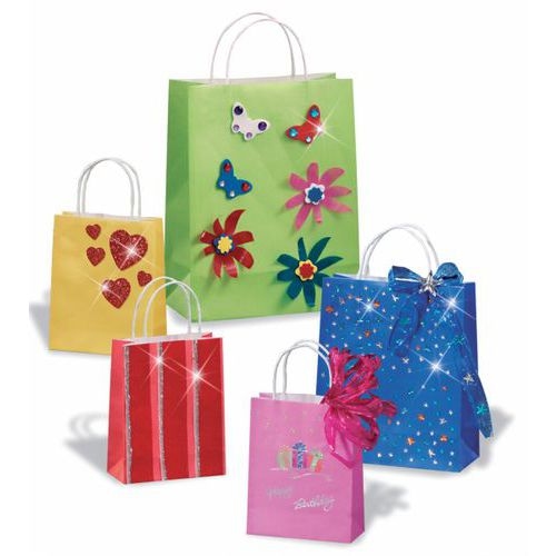 Sac en papier blanc vergé à décorer (Lot de 20) - Image 3