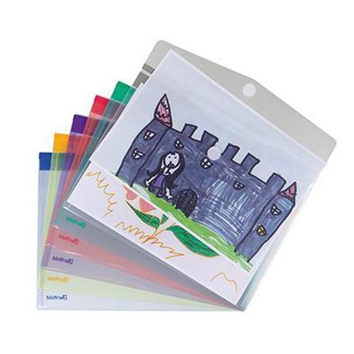 Assortiment de 12 pochettes avec bande agrippante couleurs assorties 31.6 x 24 cm - Image 2