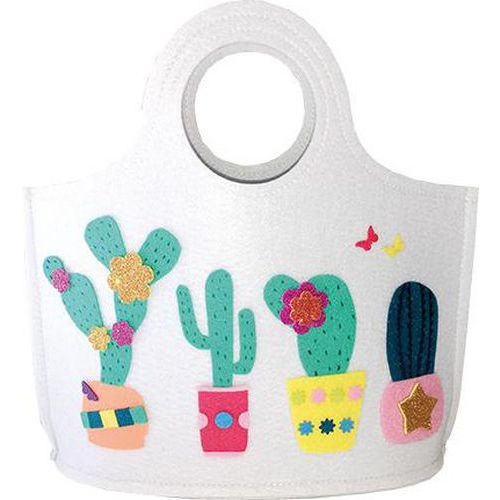 Sac à main blanc en feutrine à décorer - Image 2