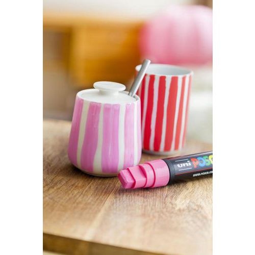 Marqueur POSCA PC8K pointe biseautée 8mm - ROSE - Image 2