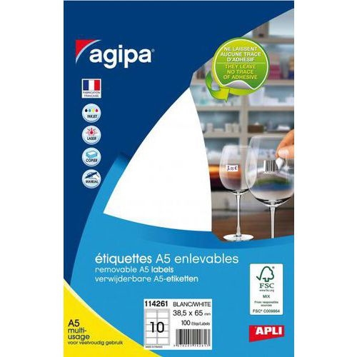 Étiquette adhésive 38.5 x 65 mm (Etui de 100) - Image 2