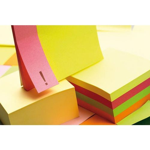 Cube 250 feuilles 51x51 mm 5 couleurs néon assorties - Image 2