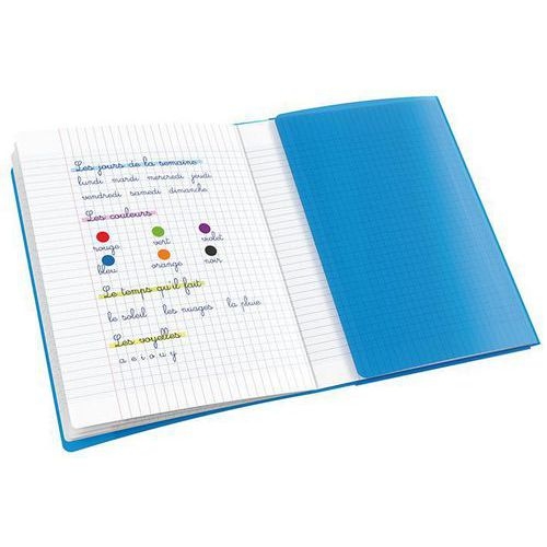 Cahier avec rabats 48 pages Seyes 17x22 cm - Polypropylène bleu - Image 3