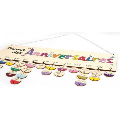 Calendrier d'anniversaire de la classe en bois à décorer - Image 3