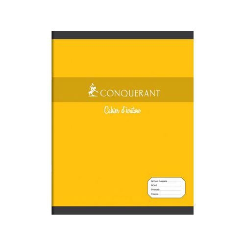 CONQUERANT Cahier d'Ecriture 17x22cm Grands Carreaux Seyès 4mm 32 Pages Agrafées Couverture Carte Coloris Asso - Image 4