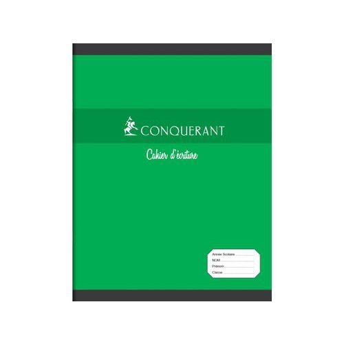CONQUERANT Cahier d'Ecriture 17x22cm Grands Carreaux Seyès 4mm 32 Pages Agrafées Couverture Carte Coloris Asso - Image 3