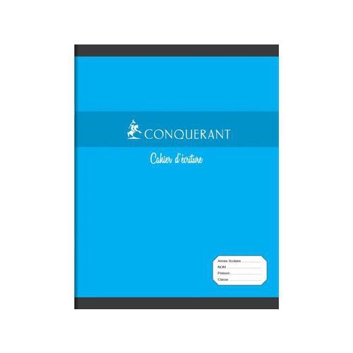 CONQUERANT Cahier d'Ecriture 17x22cm Grands Carreaux Seyès 4mm 32 Pages Agrafées Couverture Carte Coloris Asso - Image 5