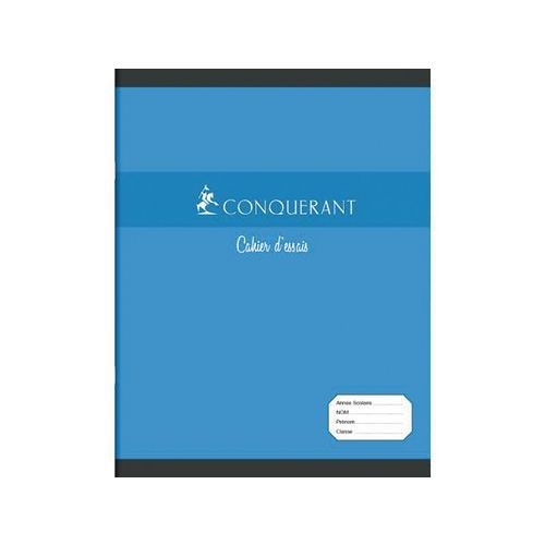 CONQUERANT Cahier d'Essais 17x22cm Grands Carreaux Seyès 96 Pages Agrafées Couverture Carte Coloris Assortis - Image 3