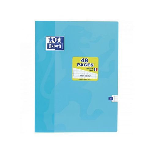 OXFORD Cahier Color Life 24x32cm Grands Carreaux Seyès 48 Pages Agrafées Couverture Carte Coloris Assortis - Image 4
