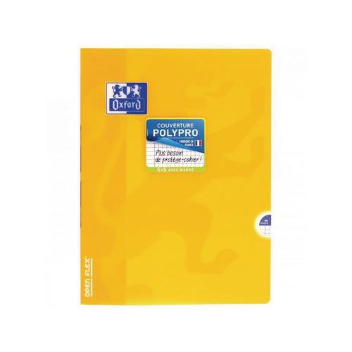 OXFORD Cahier OpenFlex 24x32 Petits Carreaux 5mm Margés 96 Pages Agrafées Couverture Polypro Coloris Assortis - Image 4