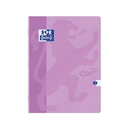 OXFORD Cahier Touch' 24x32cm Grands Carreaux Seyès 96 Pages Agrafées Couverture Carte Coloris Assorti - Image 4