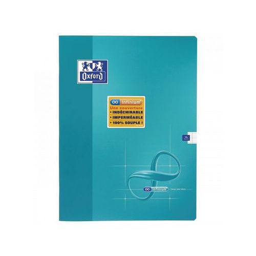 OXFORD Cahier Infinium 24x32cm Grands Carreaux Seyès 96 Pages Agrafées Couverture Synthétique Coloris Assortis - Image 3