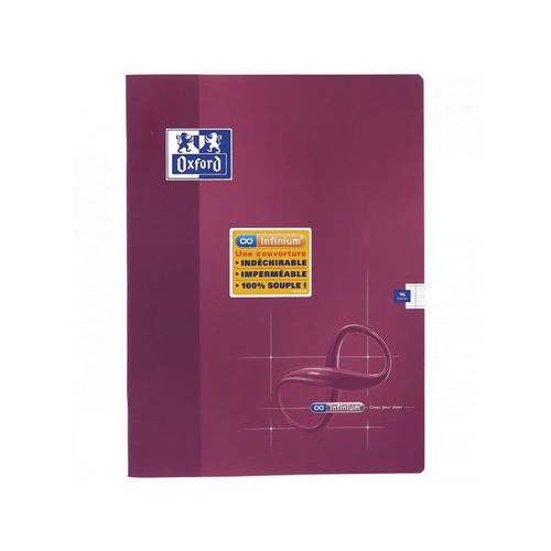 OXFORD Cahier Infinium 24x32cm Grands Carreaux Seyès 96 Pages Agrafées Couverture Synthétique Coloris Assortis - Image 5