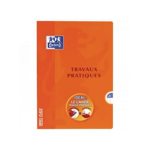OXFORD Cahier de Travaux Pratiques OpenFlex A4 Grands Carreaux Seyès/Uni Blanc 80 Pages Agrafées Couverture Po - Image 3