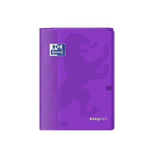 OXFORD Cahier EasyBook A4 Grands Carreaux Seyès 96 Pages Agrafées Couverture Polypro Violet - Image 2