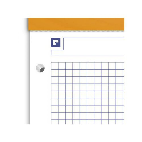OXFORD Bloc-Notes Perforé Orange A4+ Petits Carreaux 5mm Margés 80 Feuilles Agrafées Côté Couverture Carte End - Image 3