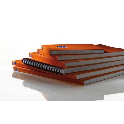 OXFORD Bloc-Notes Orange A4 Petits Carreaux 5mm 80 Feuilles Agrafées Couverture Carte Enduite Orange - Image 2
