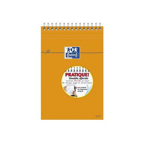 OXFORD Bloc-Notes Orange A4+ Petits Carreaux 5mm 80 Feuilles Reliure Intégrale Couverture Carte Enduite Orange - Image 2