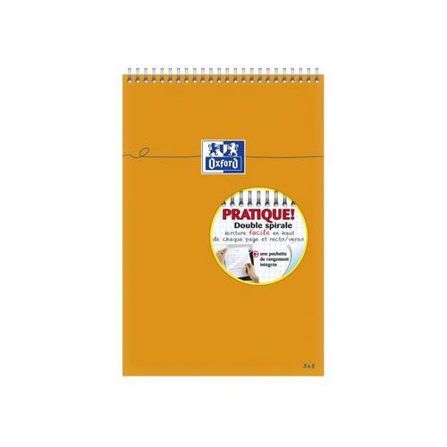 OXFORD Bloc-Notes Perforé Orange A4+ Petits Carreaux 5mm 80 Feuilles Reliure Intégrale Couverture Carte Enduit - Image 3