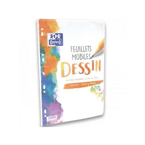 OXFORD Feuilles Simples Dessins A4 Réglure Unie Blanche 100 Pages Sous Film - Image 3