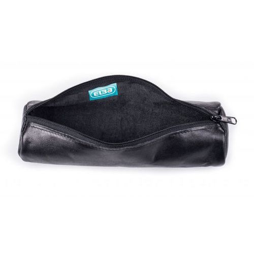 Elba Fourre-Tout Rond 6x21cm à Fermeture Eclair Cuir Ebène Noir - Image 2