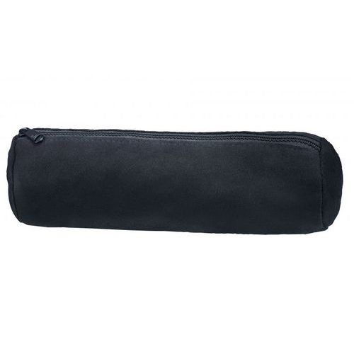 Elba Fourre-Tout Rond 6x21cm à Fermeture Eclair Cuir Huilé Noir - Image 2