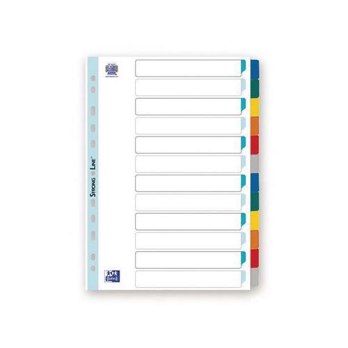 Intercalaires Neutres A4 12 Positions Carte Epaisseur 170g Blanc - Image 3