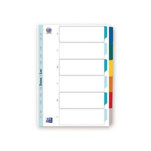 Intercalaires Neutres A4 6 Positions Carte Epaisseur 170g Blanc - Image 2
