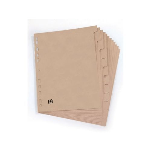 OXFORD Intercalaires Neutres Touareg A4 12 Positions Carte Recyclée Epaisseur 265g Beige Naturel - Image 2
