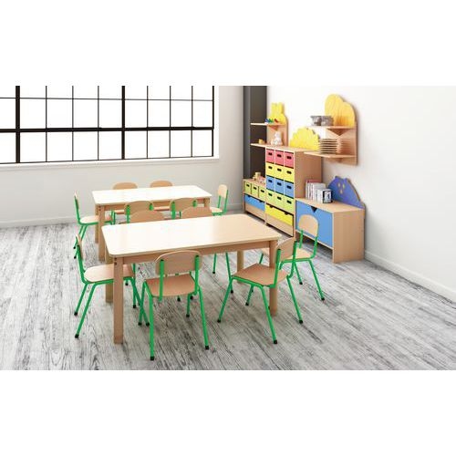 Table Classik carrée réglable T0 à T3 - piètement bois hêtre - Image 3