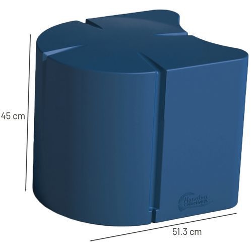 Pouf ovale Connexio - bleu cobalt - Image 3
