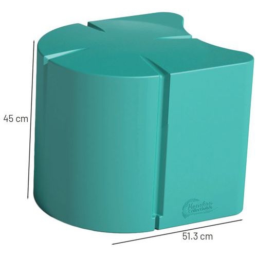 Pouf ovale Connexio - bleu turquoise - Image 3